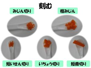 野菜の刻み方を紹介した画像です