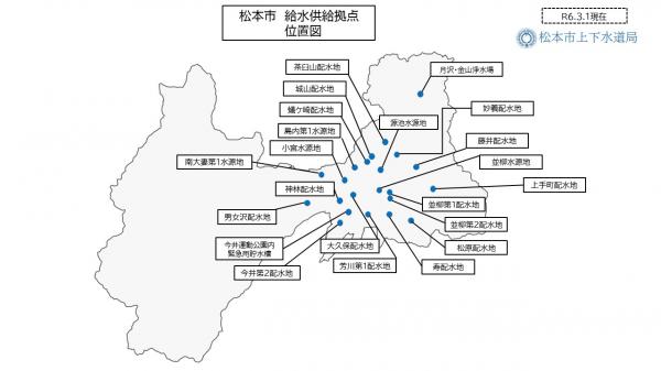 応急給水拠点 市内位置図