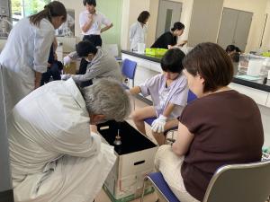 実験をしている様子